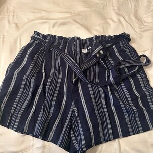 GAP Women's High Waist Navy Striped Shorts Size 14